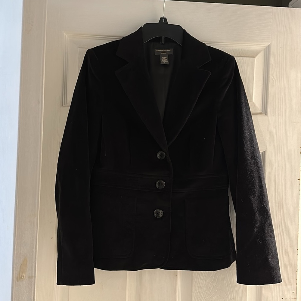 Banana Republic Black Velvet Blazer - Picture 6 of 7